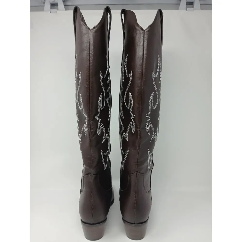 Billini Urson Dark Brown Western Cowboy Boots Women Size US 7 New With Box B992